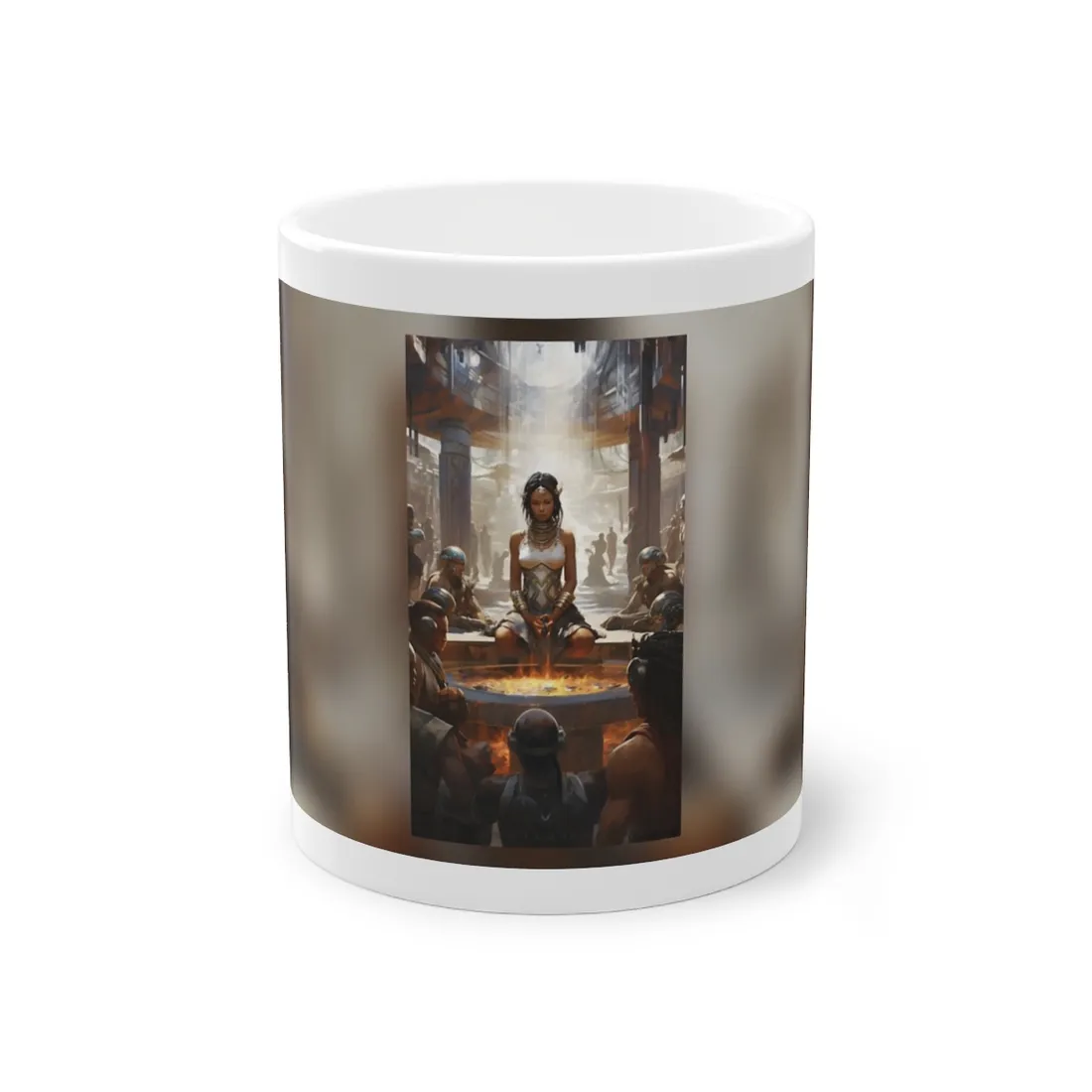 Futuristic Tribal Harmony: A Vision of Peace - Mug