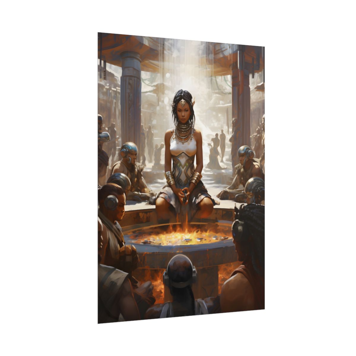 Futuristic Tribal Harmony: A Vision of Peace - Poster