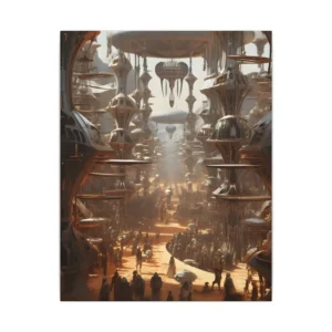 Futuristic Desert City Canvas Print
