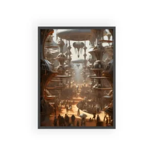 Futuristic Desert City Framed Poster
