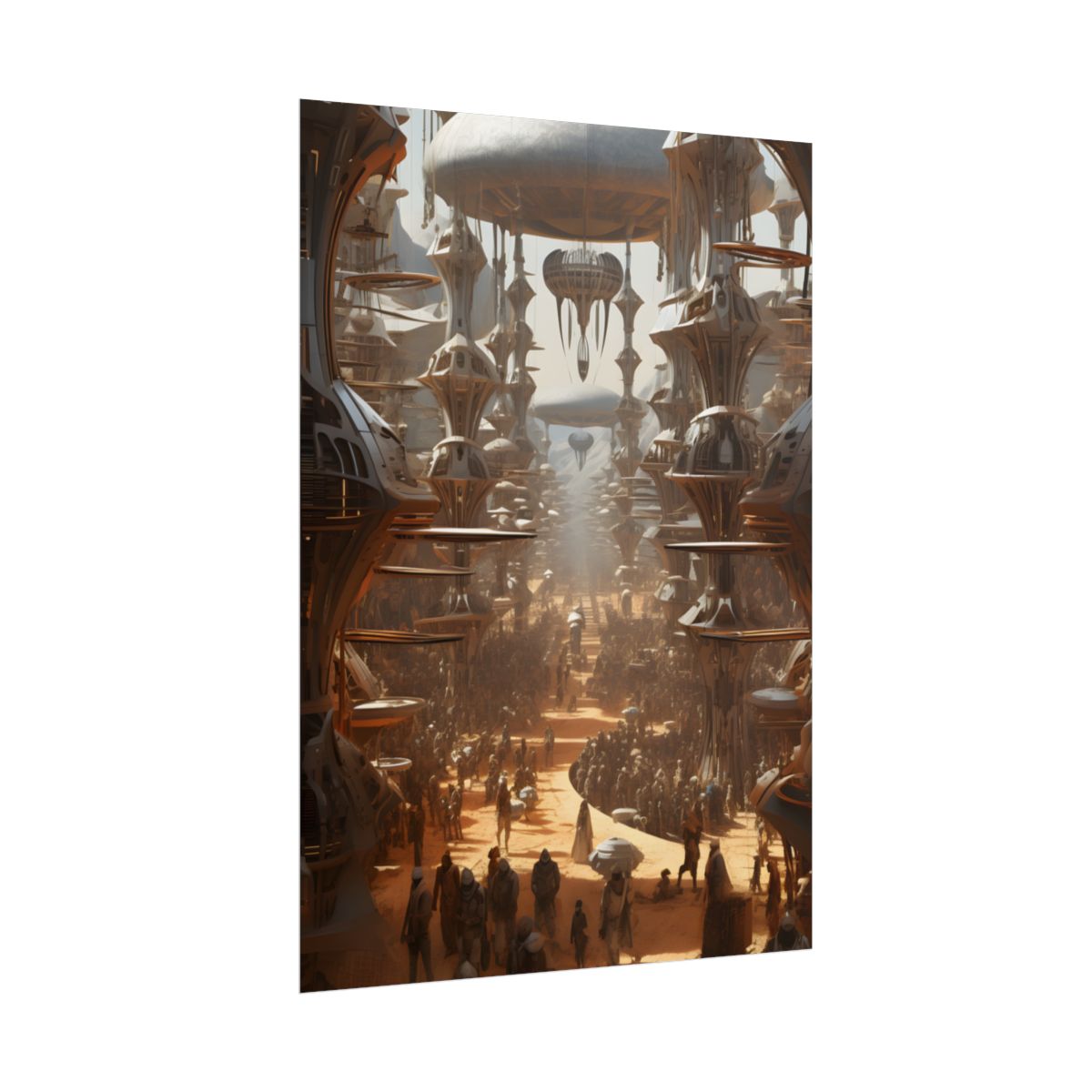 Futuristic Tribal Harmony: Urban Jungle Digital Art - Poster