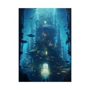 Underwater Tower City Poster