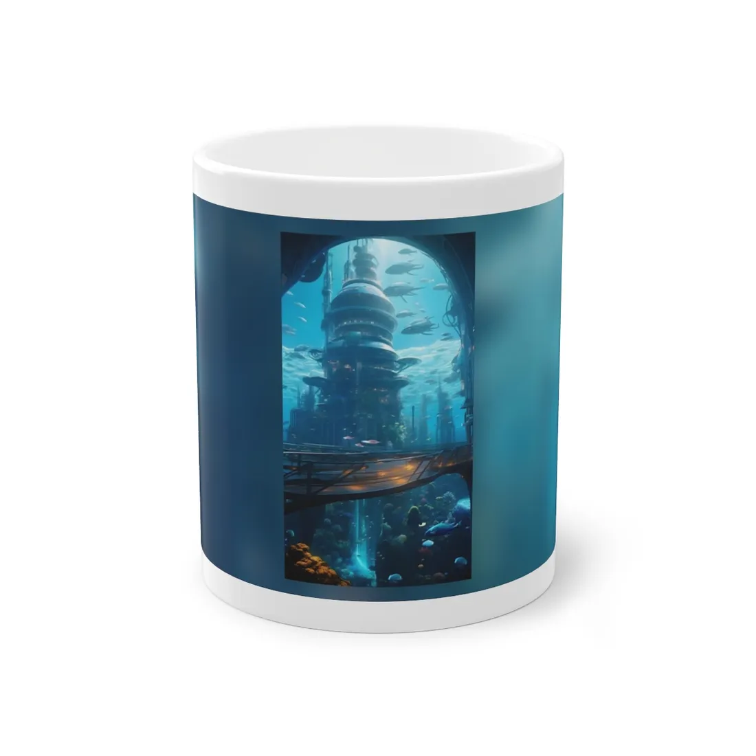 Futuristic Underwater City: Circular Platform in Metropol - Mug