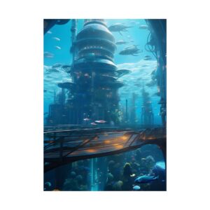 Underwater City Walkway Poster