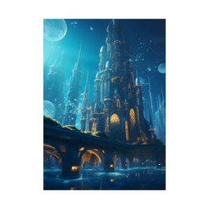 Luminous Spired Sea City Poster