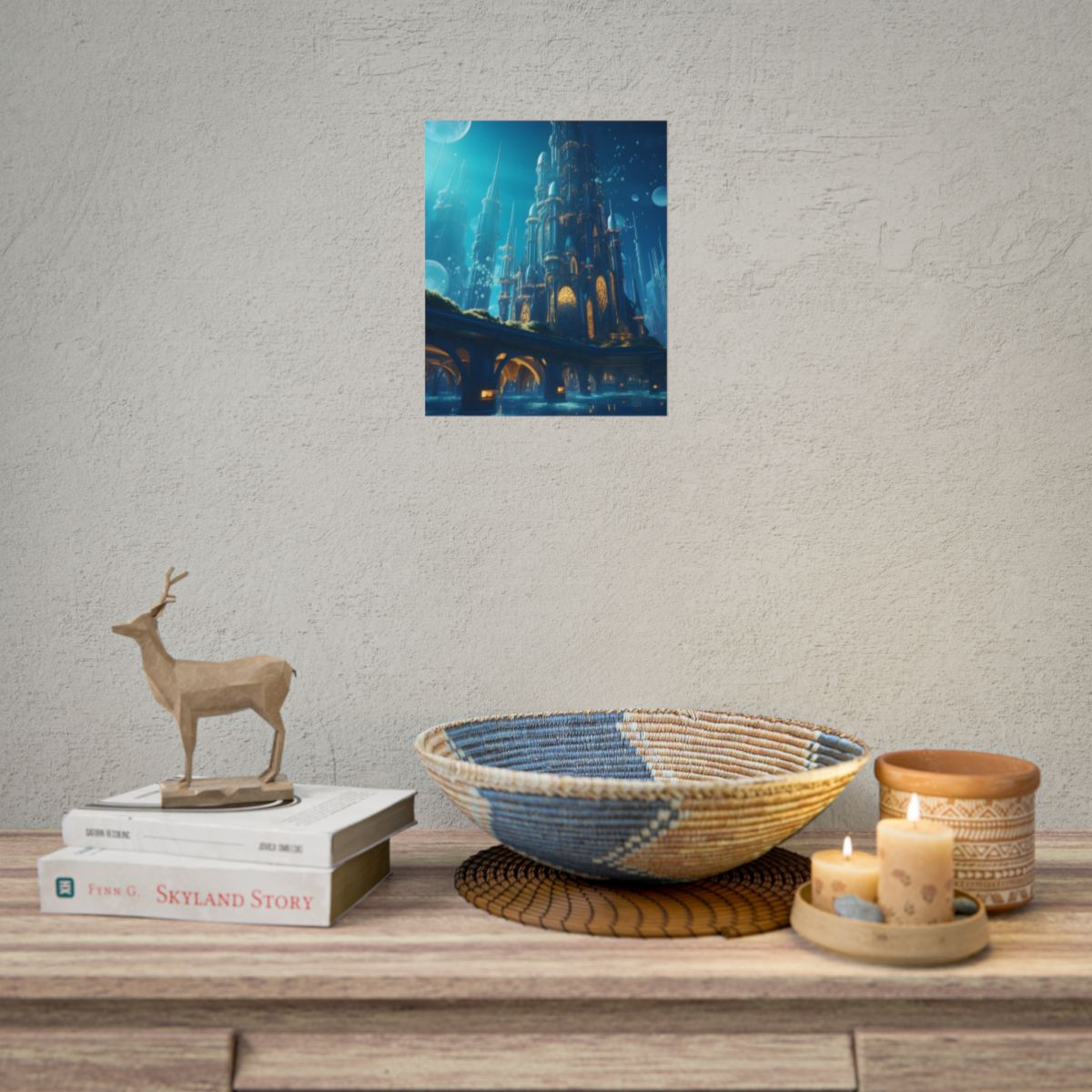 Futuristic Underwater City: Close-Up Digital Artwork - Poster