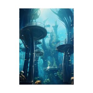 Underwater City with Towers Poster