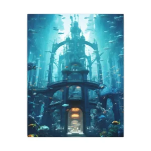 Underwater City with Fish Canvas Print