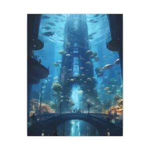 Underwater City Tower Canvas Print
