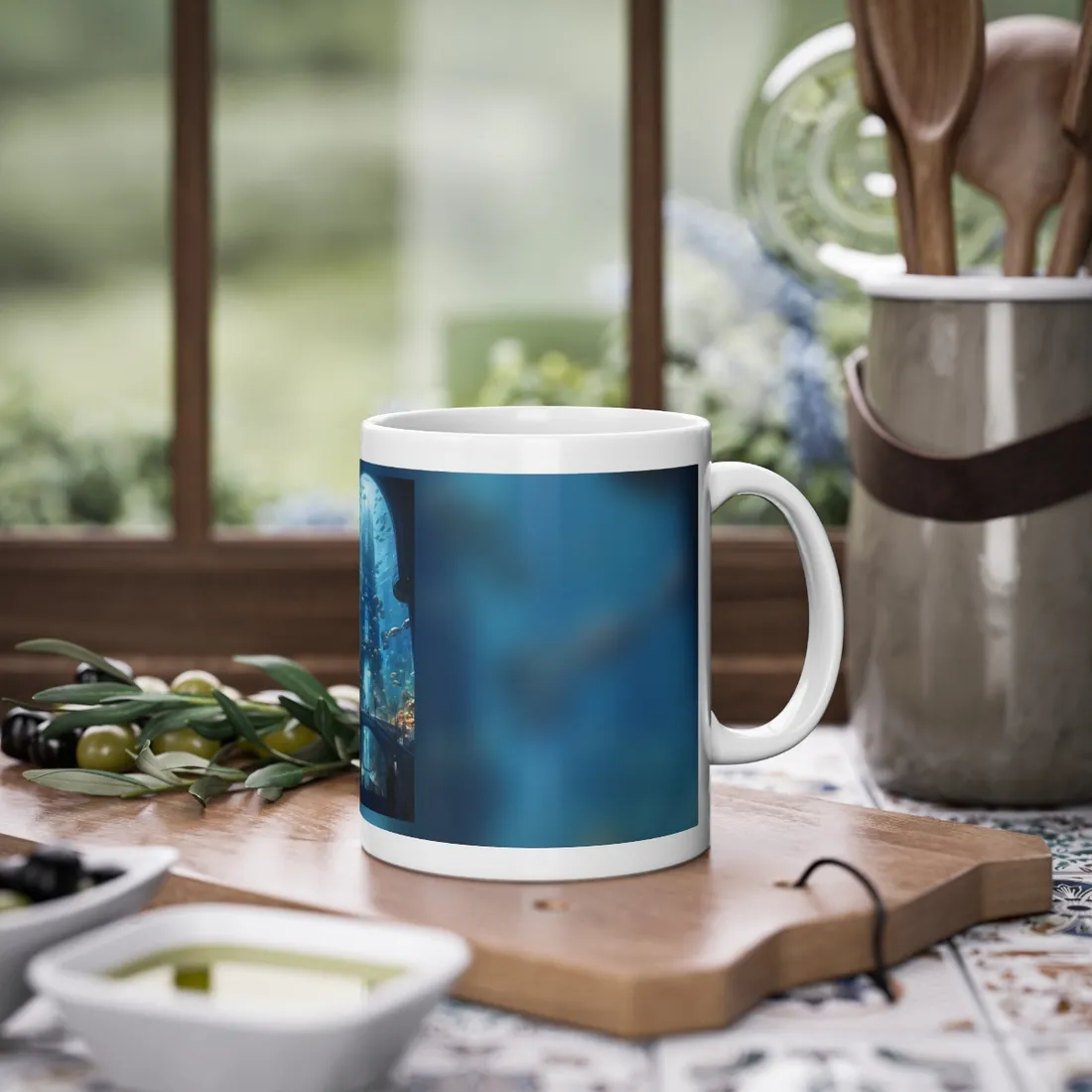 Futuristic Underwater City: Submerged Metropol Digital Art - Mug