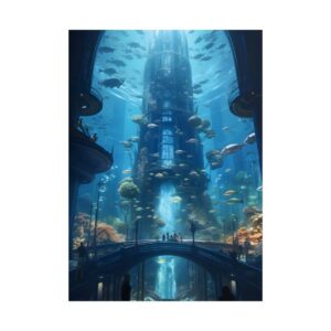 Underwater City Tower Poster