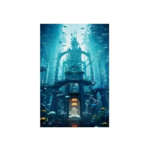 Underwater City with Fish Metal Poster