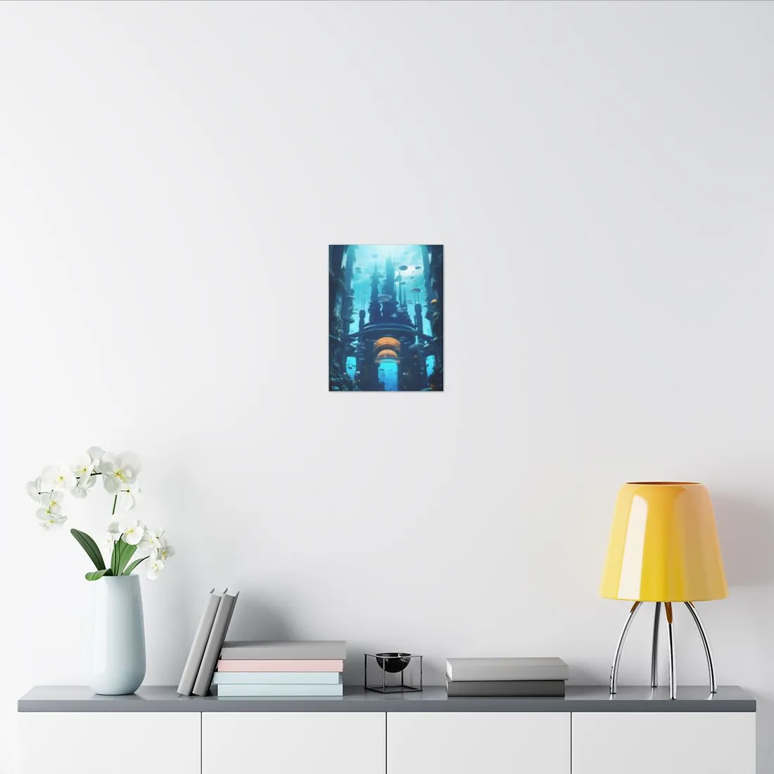 Futuristic Underwater Metropolis: Glass Cityscape - Canvas