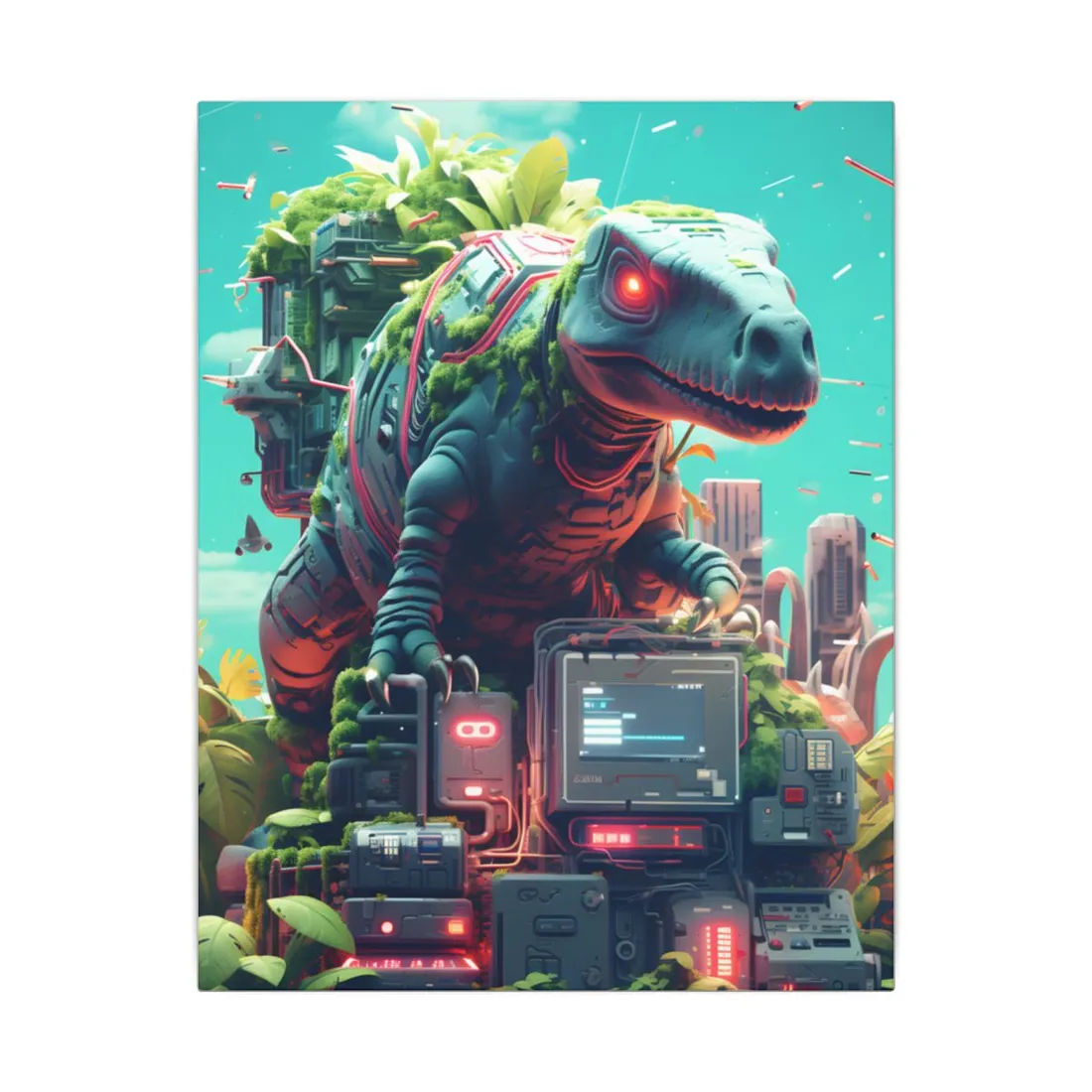 Futuristic Urban Cyber-Pets: Gamified Pixelated Friends - Canvas