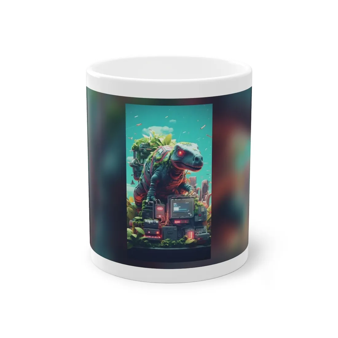 Futuristic Urban Cyber-Pets: Gamified Pixelated Friends - Mug