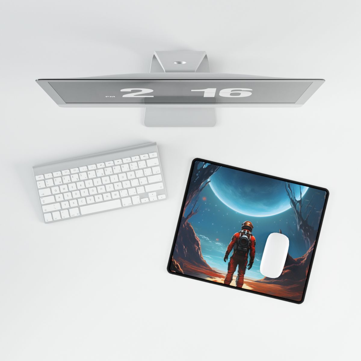 Futuristic Wilderness Explorer - Desk Mat