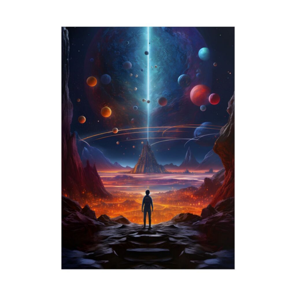 Futuristic Wilderness Explorer: Digital Artwork - Poster