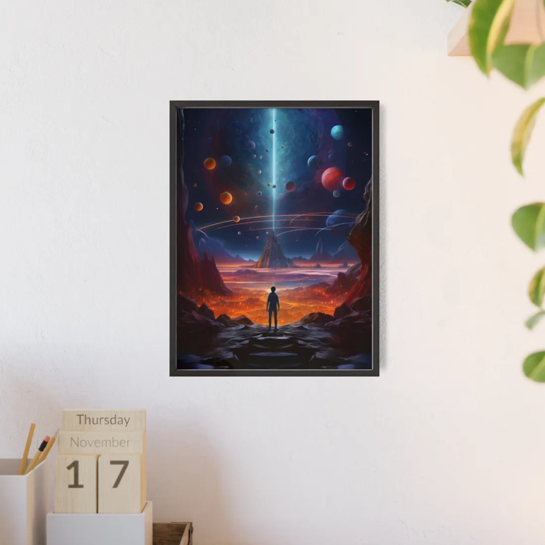 Futuristic Wilderness Explorer - Framed Poster