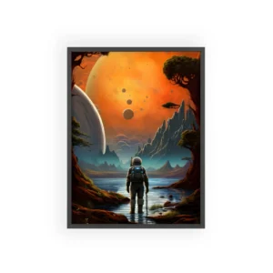Astronaut on Alien Shoreline Framed Poster