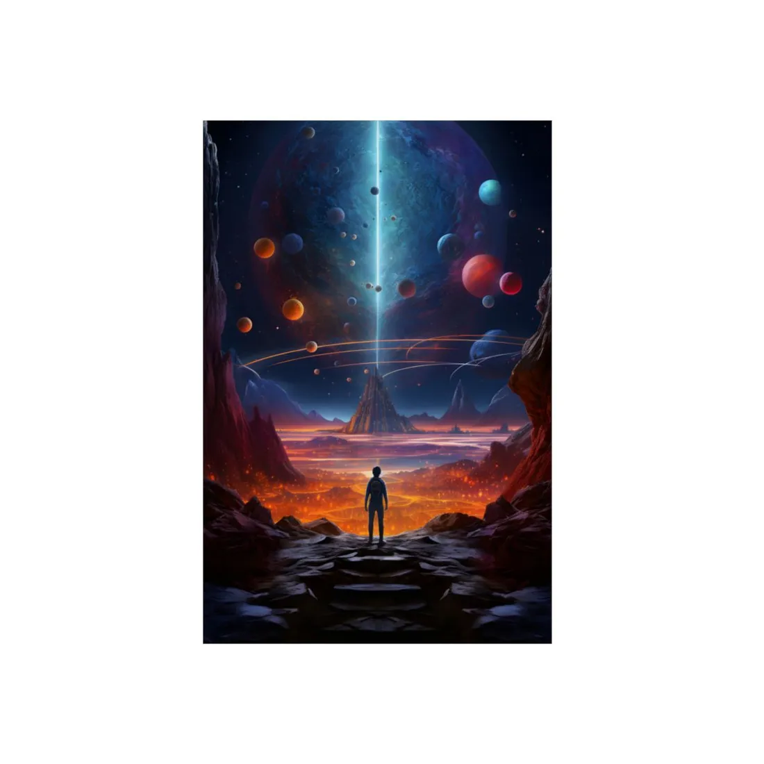 Futuristic Wilderness Explorer - Metal Poster