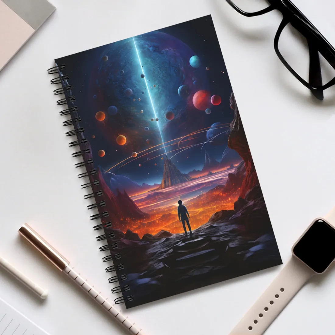 Futuristic Wilderness Explorer - Spiral Notebook