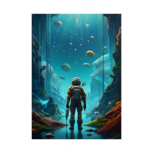 Glowing Undersea Cavern Poster