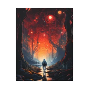 Walk Through Crimson Forest Canvas Print