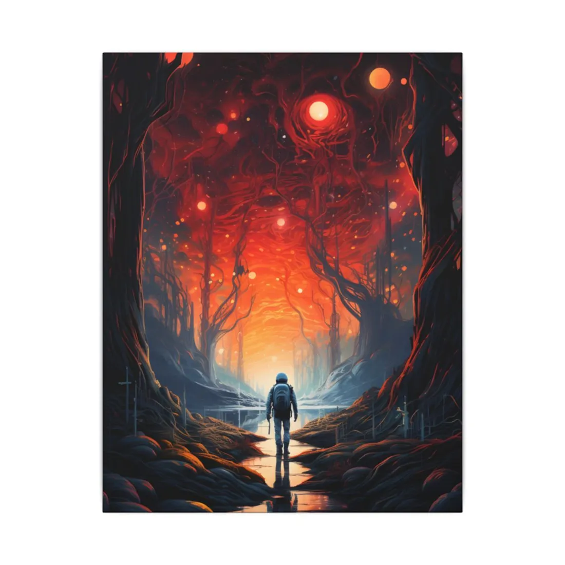 Futuristic Wilderness Explorer: Sci-Fi Adventure Digital Art - Canvas