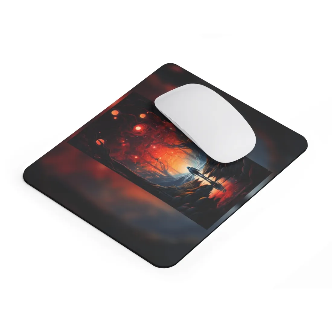 Futuristic Wilderness Explorer: Sci-Fi Adventure Digital Art - Mouse Pad