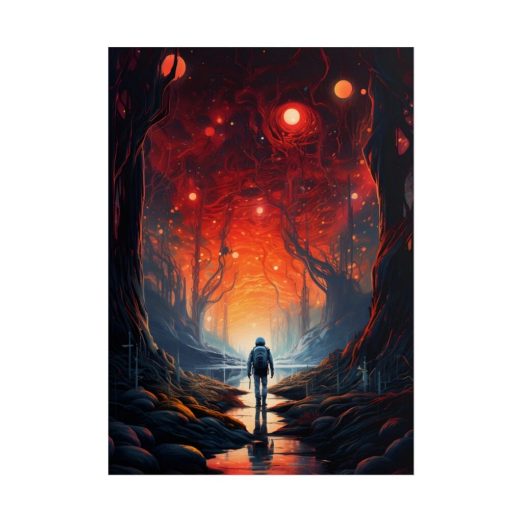 Futuristic Wilderness Explorer: Sci-Fi Adventure Digital Art - Poster