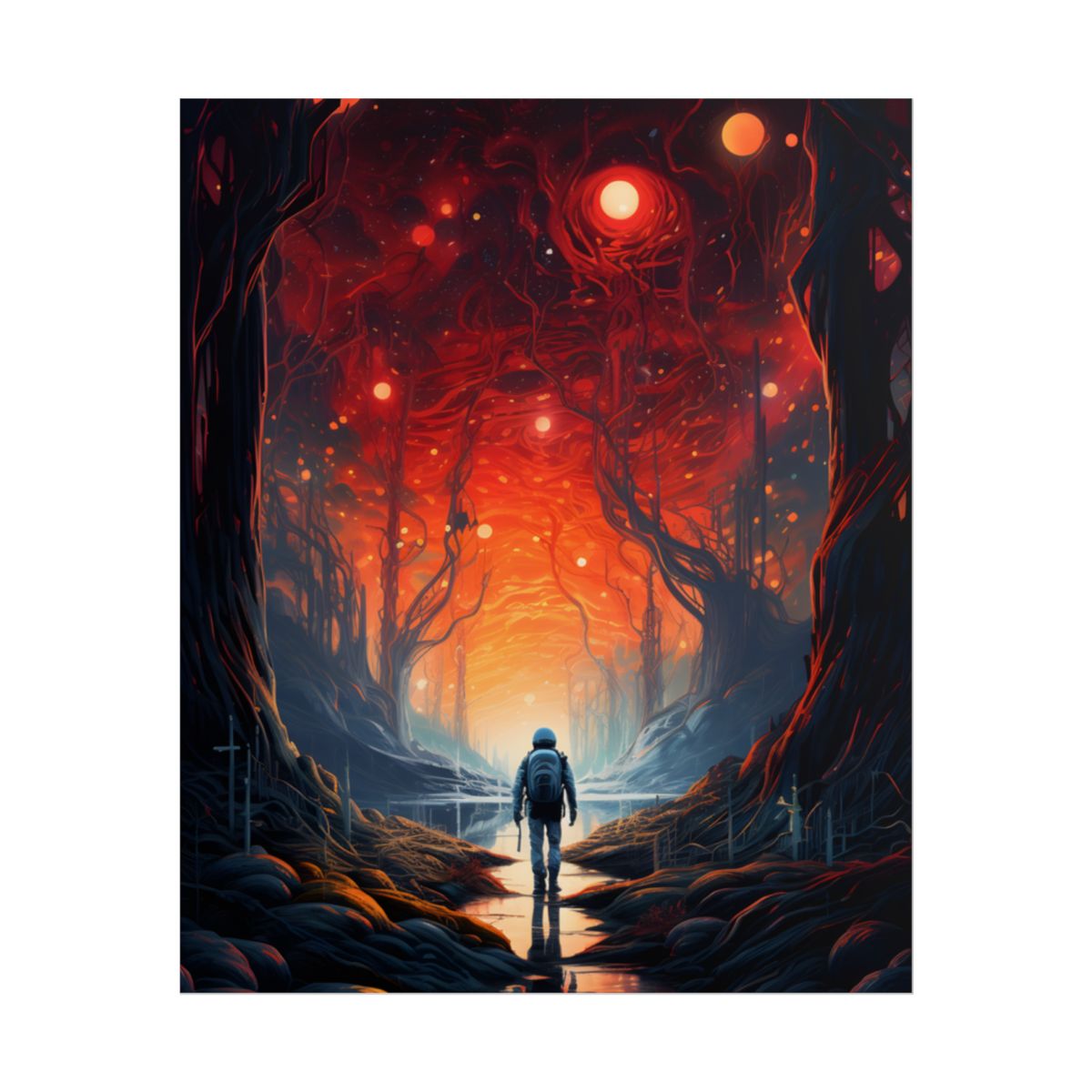 Futuristic Wilderness Explorer: Sci-Fi Adventure Digital Art - Poster