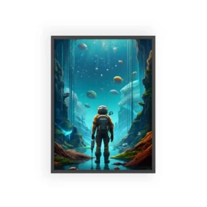 Glowing Undersea Cavern Framed Poster