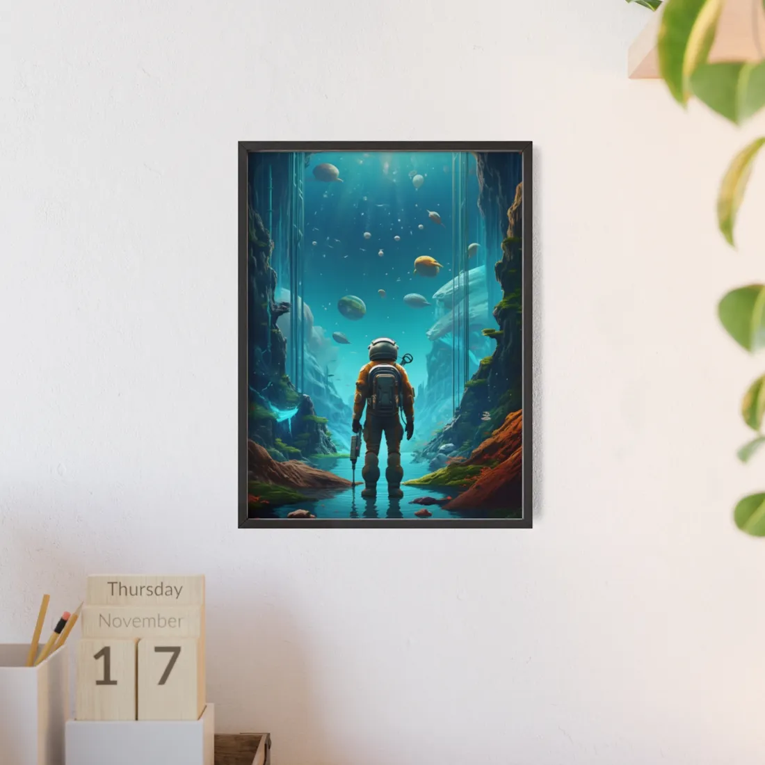 Futuristic Wilderness Explorer: Sci-fi Adventure - Framed Poster