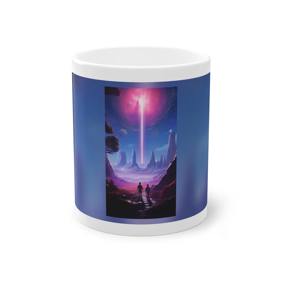 Futuristic Wilderness Explorer: Sci-Fi Artwork with Advanced Tool - Mug