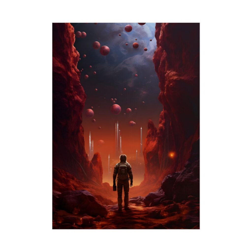 Futuristic Wilderness Explorer: Sci-Fi Space Adventure Art - Poster