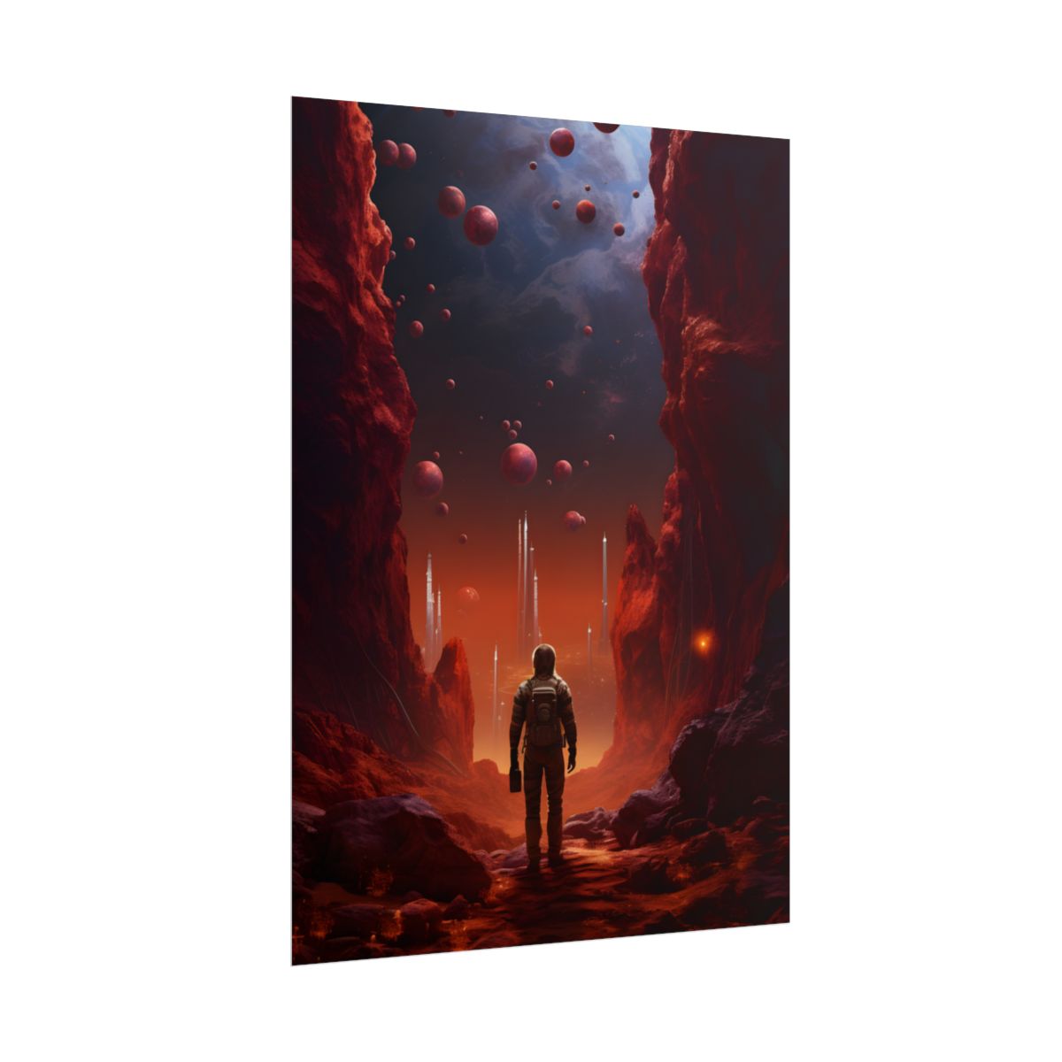Futuristic Wilderness Explorer: Sci-Fi Space Adventure Art - Poster