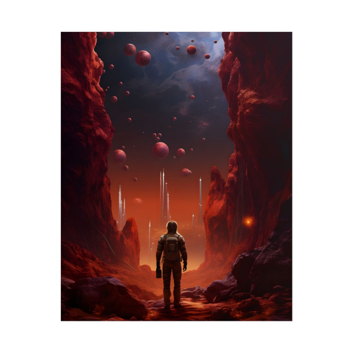 Futuristic Wilderness Explorer: Sci-Fi Space Adventure Art - Poster