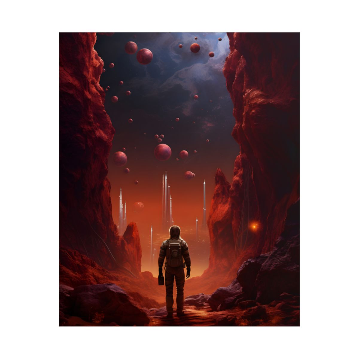 Futuristic Wilderness Explorer: Sci-Fi Space Adventure Art - Poster