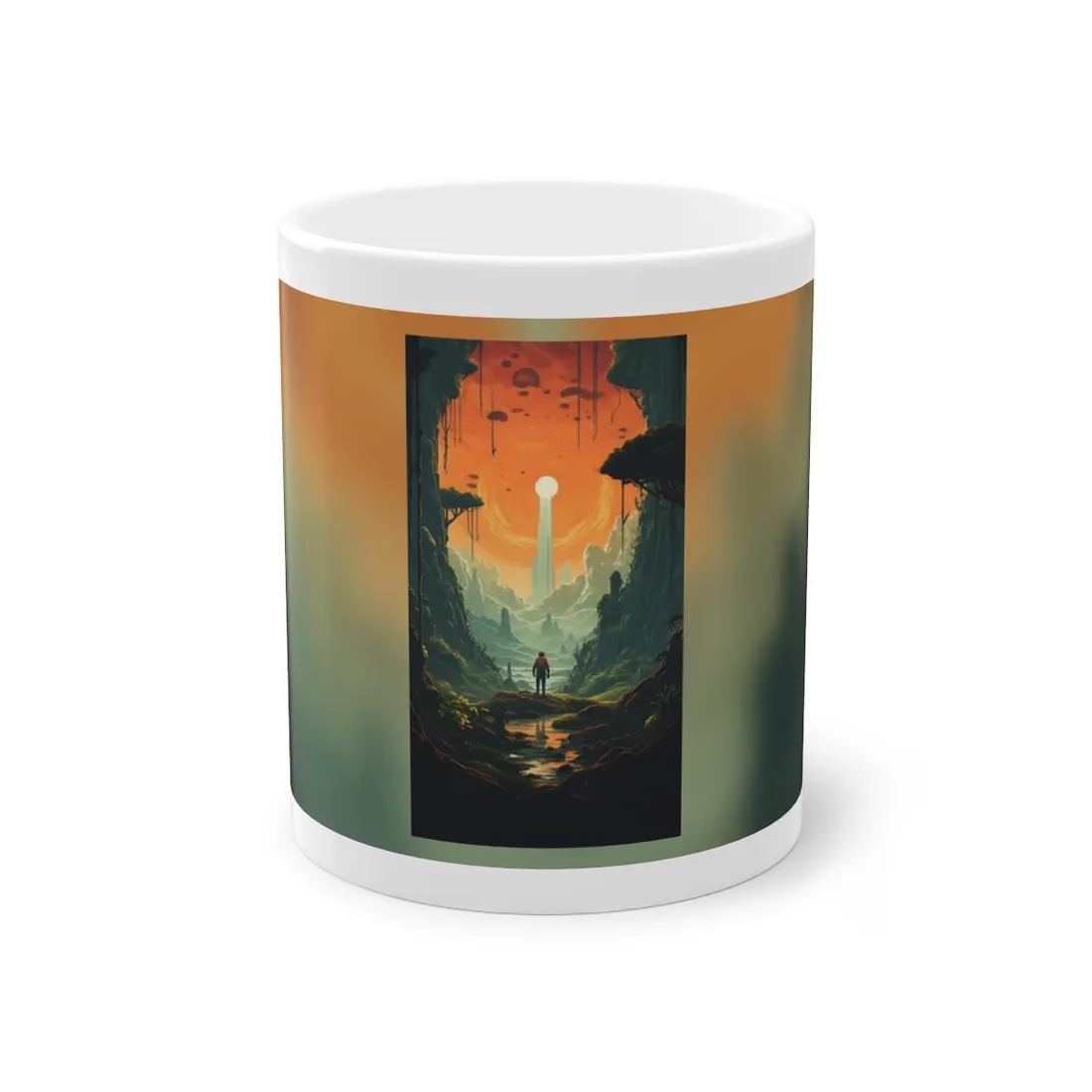 Futuristic Wilderness Explorer: Solo Discovery in Sci-Fi Terrain - Mug