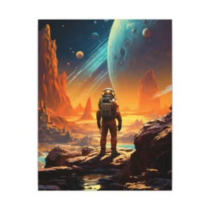 Astronaut Looking at Planet Canvas Print