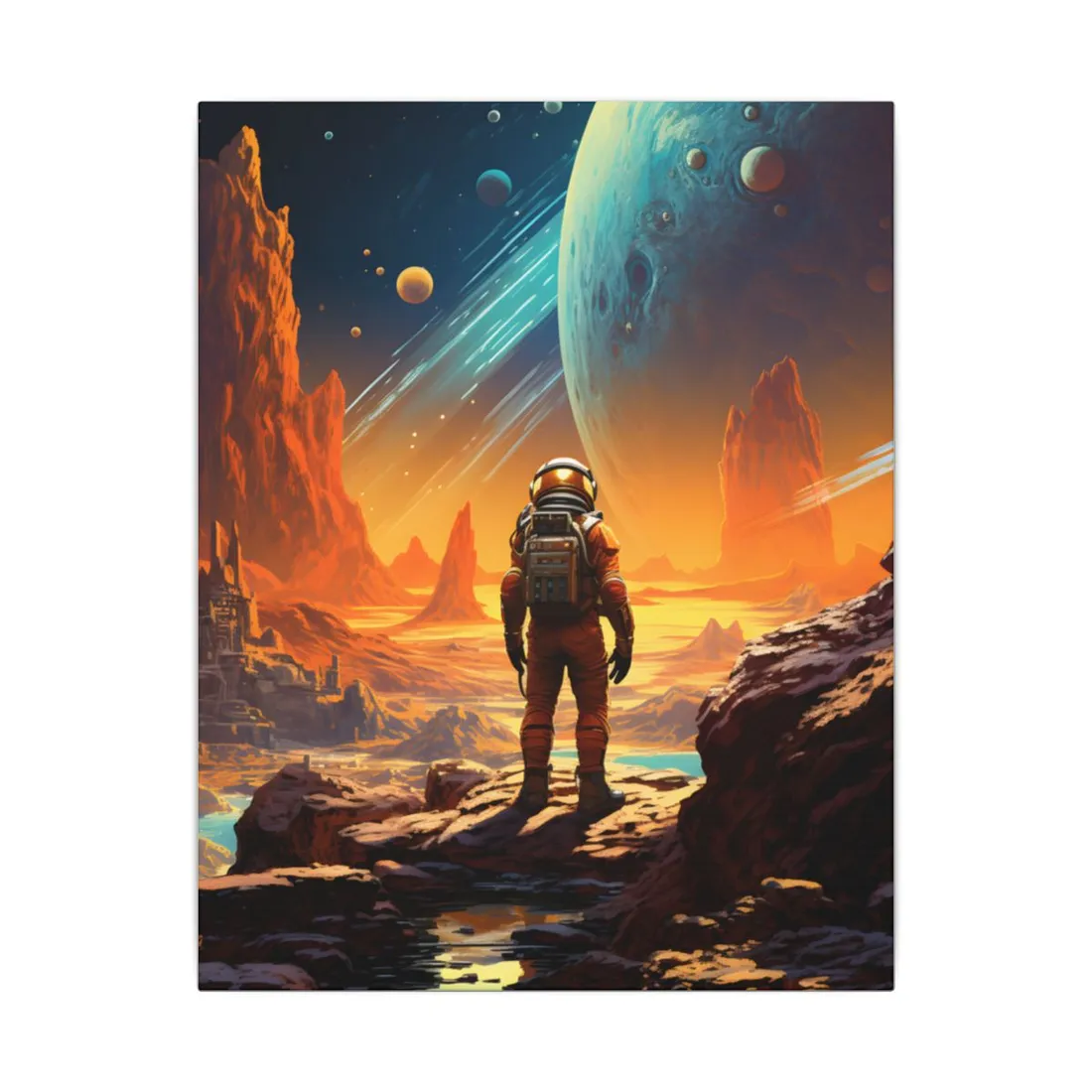 Futuristic Wilderness Explorer: Solo Journey in the Unknown - Canvas