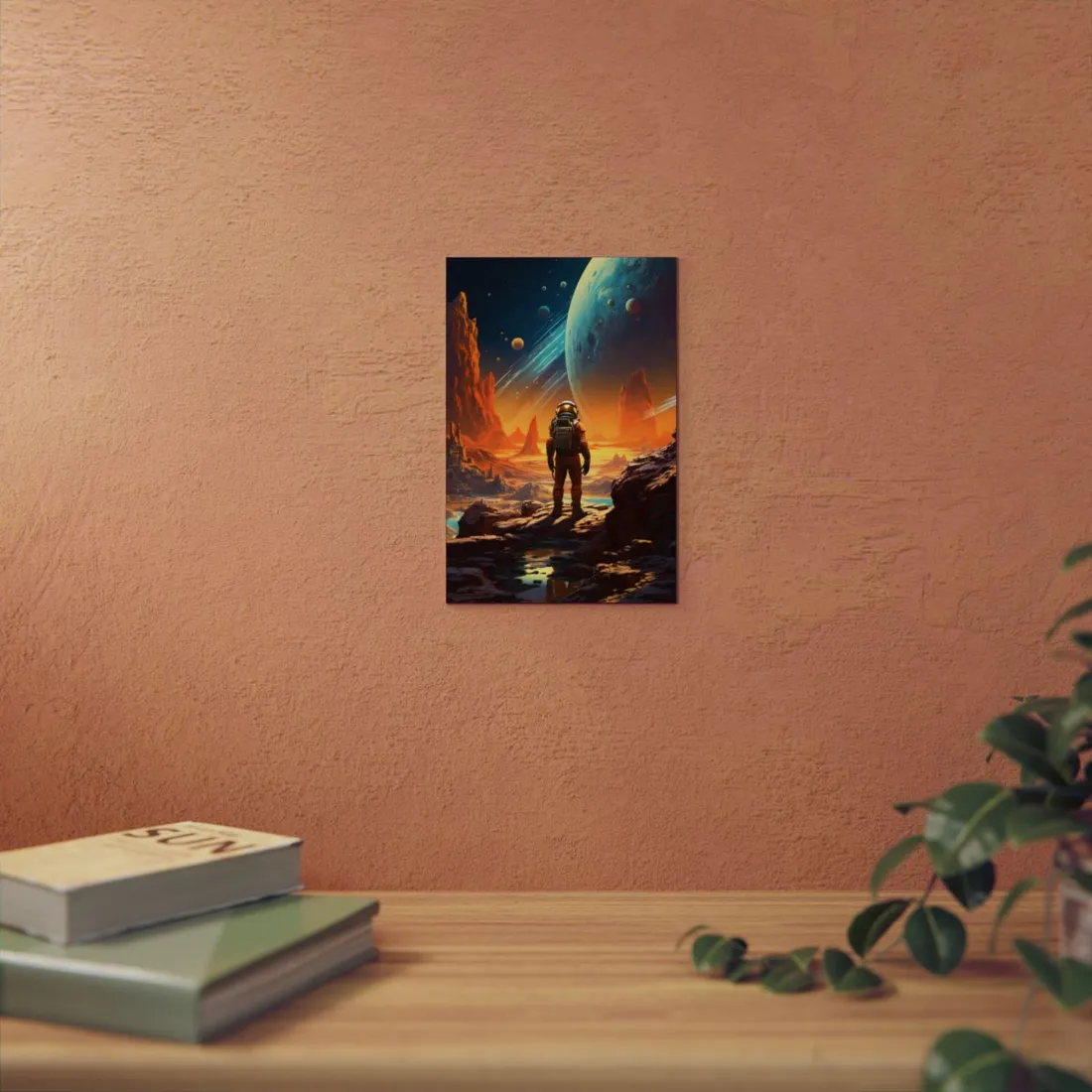 Futuristic Wilderness Explorer: Solo Journey in the Unknown - Metal Poster