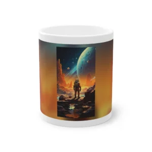 Astronaut Looking at Planet Mug