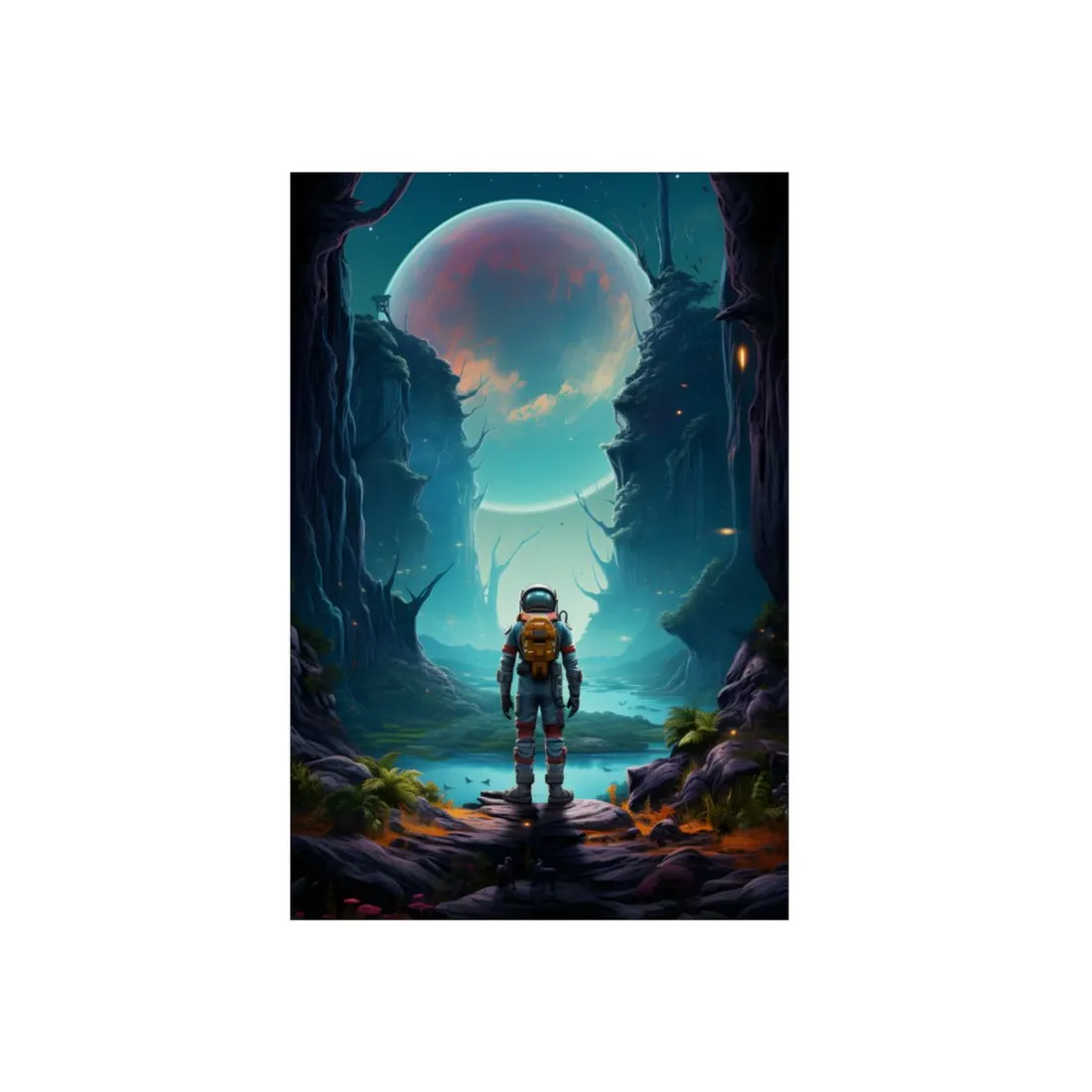Futuristic Wilderness Explorer: Solo Sci-Fi Adventure - Metal Poster