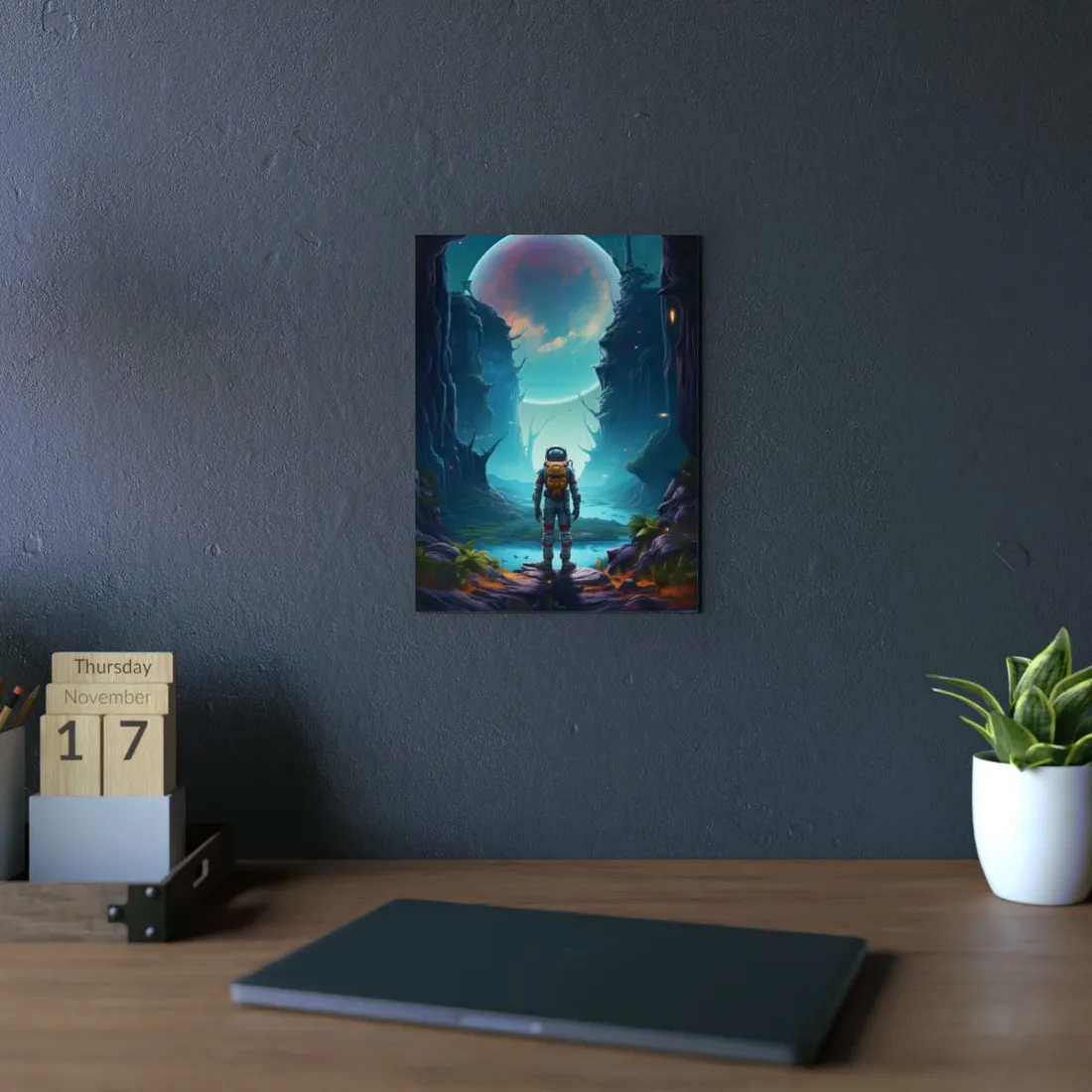 Futuristic Wilderness Explorer: Solo Sci-Fi Adventure - Metal Poster