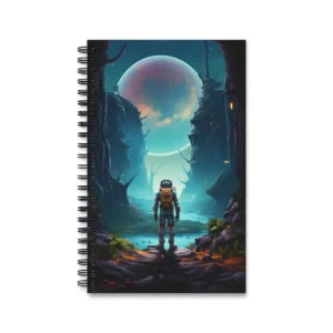 Astronaut Standing on Alien Planet Spiral Notebook