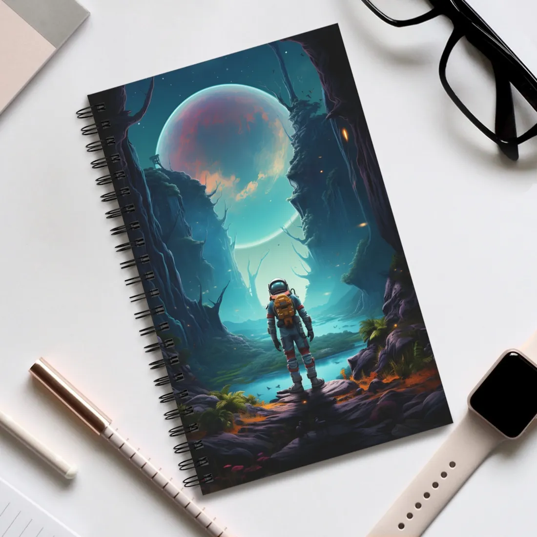 Futuristic Wilderness Explorer: Solo Sci-Fi Adventure - Spiral Notebook