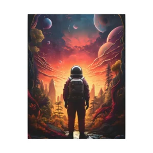 Astronaut Facing Alien Planets Canvas Print