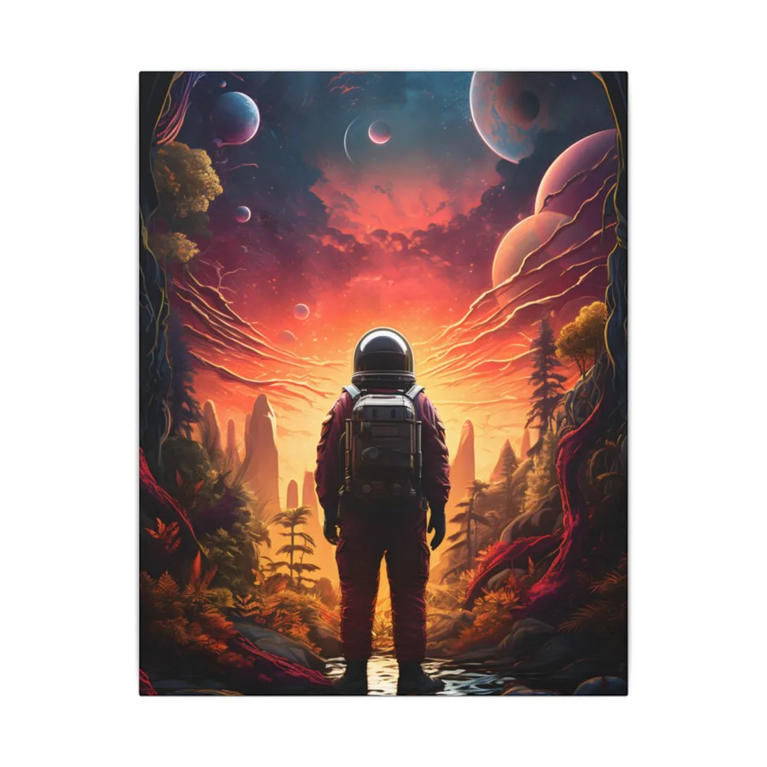 Futuristic Wilderness Explorer: Solo Sci-Fi Odyssey - Canvas