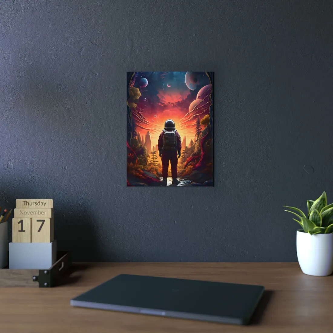 Futuristic Wilderness Explorer: Solo Sci-Fi Odyssey - Metal Poster
